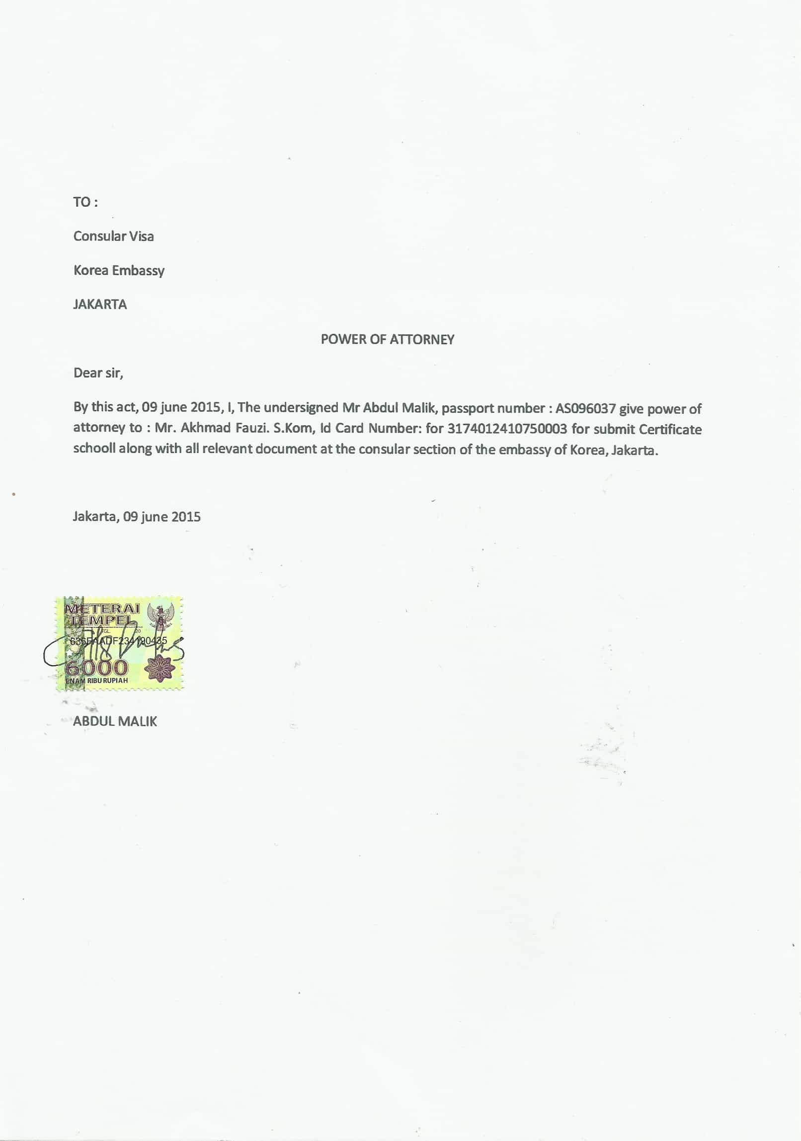 Contoh Surat Kuasa Pengurusan Sim Card Kumpulan Contoh Surat