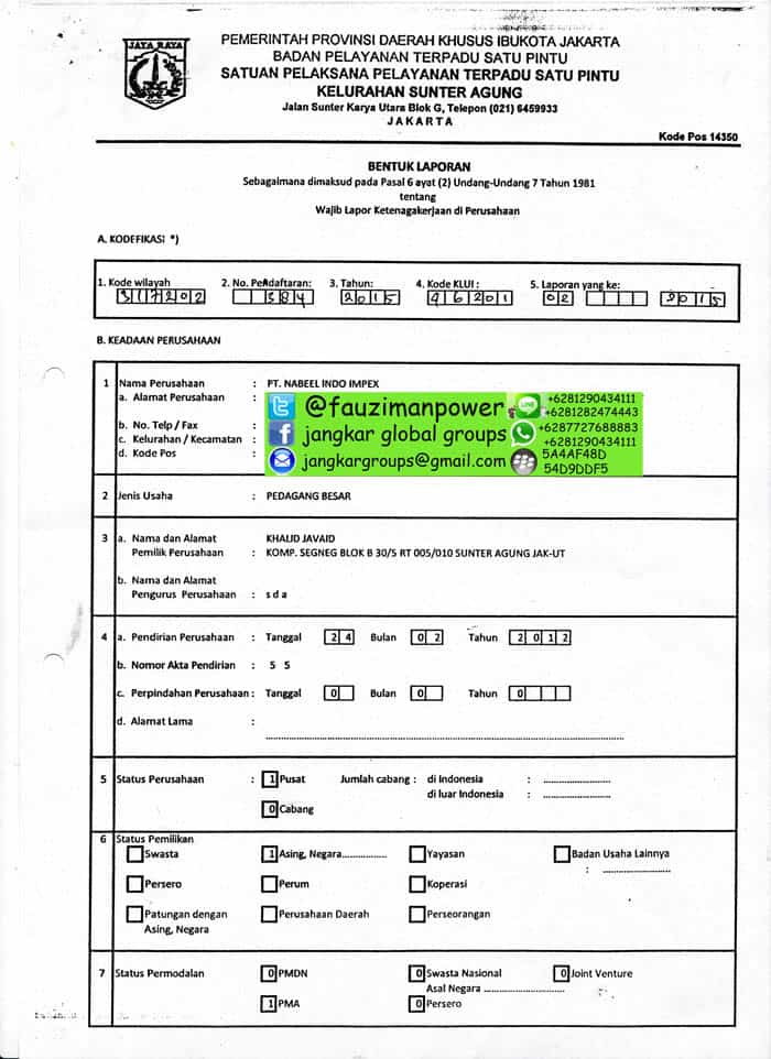 Wajib lapor perusahaan - Jangkar Global Groups