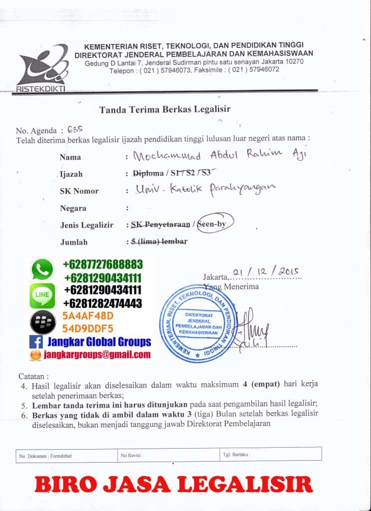 Legalisir Ijazah Di Dikti Jangkar Global Groups