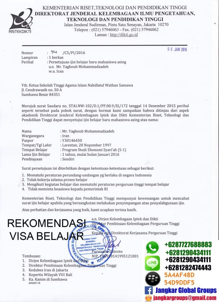 IZIN BELAJAR MAHASISWA IRAN - Jangkar Global Groups