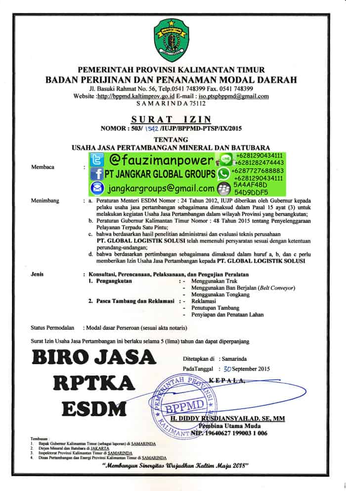 PERSYARATAN REKOMENDASI ESDM MINERBA - Jangkar Global Groups