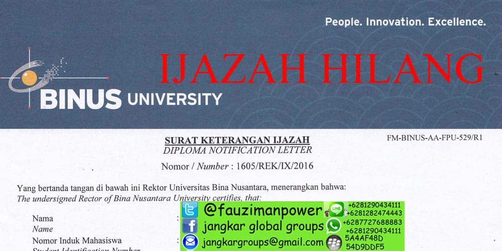 PERSYARATAN LEGALISIR IJAZAH HILANG - Jangkar Global Groups