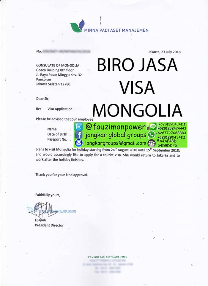 PERSYARATAN VISA MONGOLIA - Biro Jasa Visa  Jangkar 