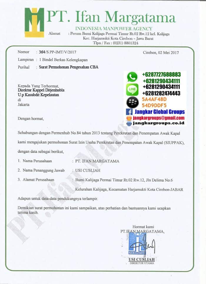 Surat permohonan pengesahan cba - Jangkar Global Groups