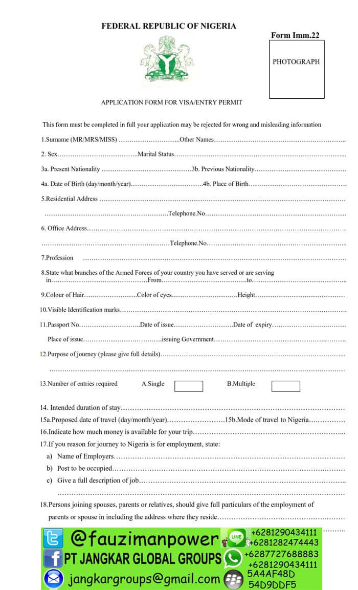 Nigeria Visa Application Form_001