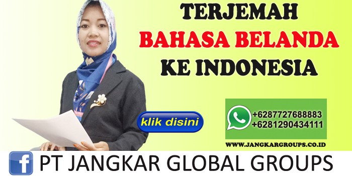 TERJEMAH BAHASA BELANDA KE INDONESIA
