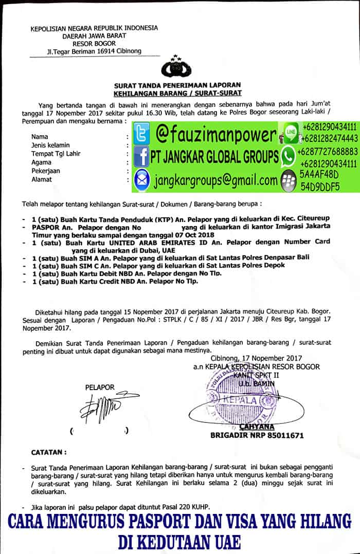 Cara Mengurus Pasport Hilang Dan Visa Di Kedutaan Uae