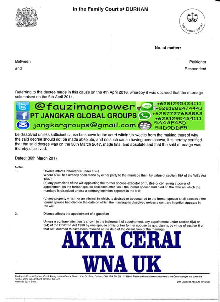 Contoh Surat Cerai Non Muslim - Surat 28