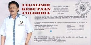 LEGALISIR CERTIFICATE FREE SALE DIKEDUTAAN COLOMBIA