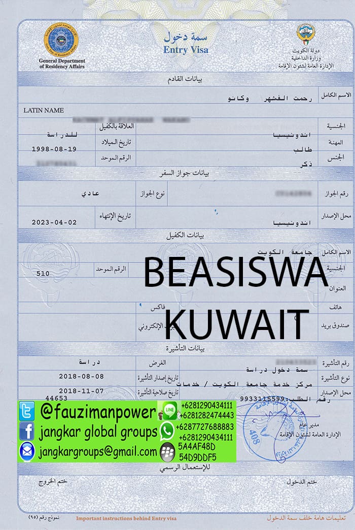 calling visa beasiswa kuwait