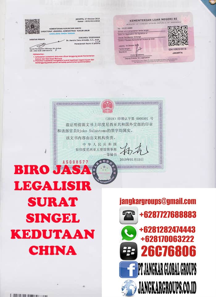 LEGALISIR SURAT SINGEL DI KEDUTAAN CHINA - Jangkar Global 