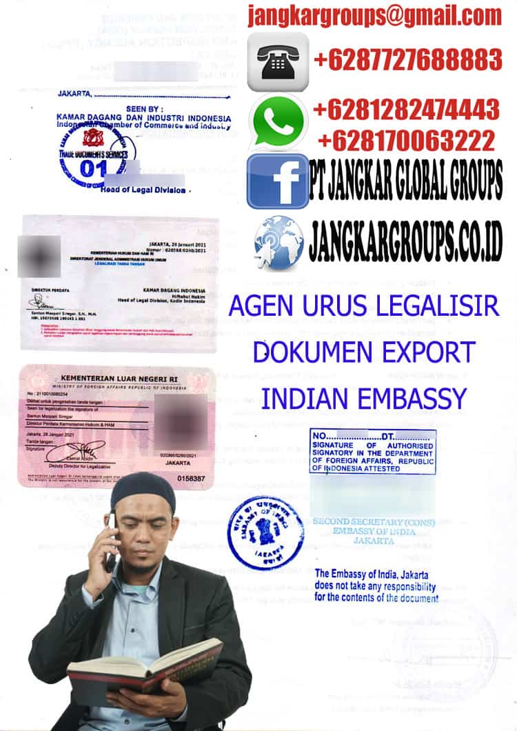Agen urus legalisir dokumen export indian embassy Legalisir Free of Sales