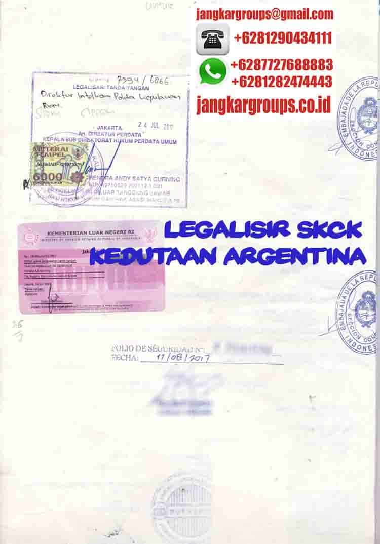 LEGALISIR SKCK KEDUTAAN ARGENTINA