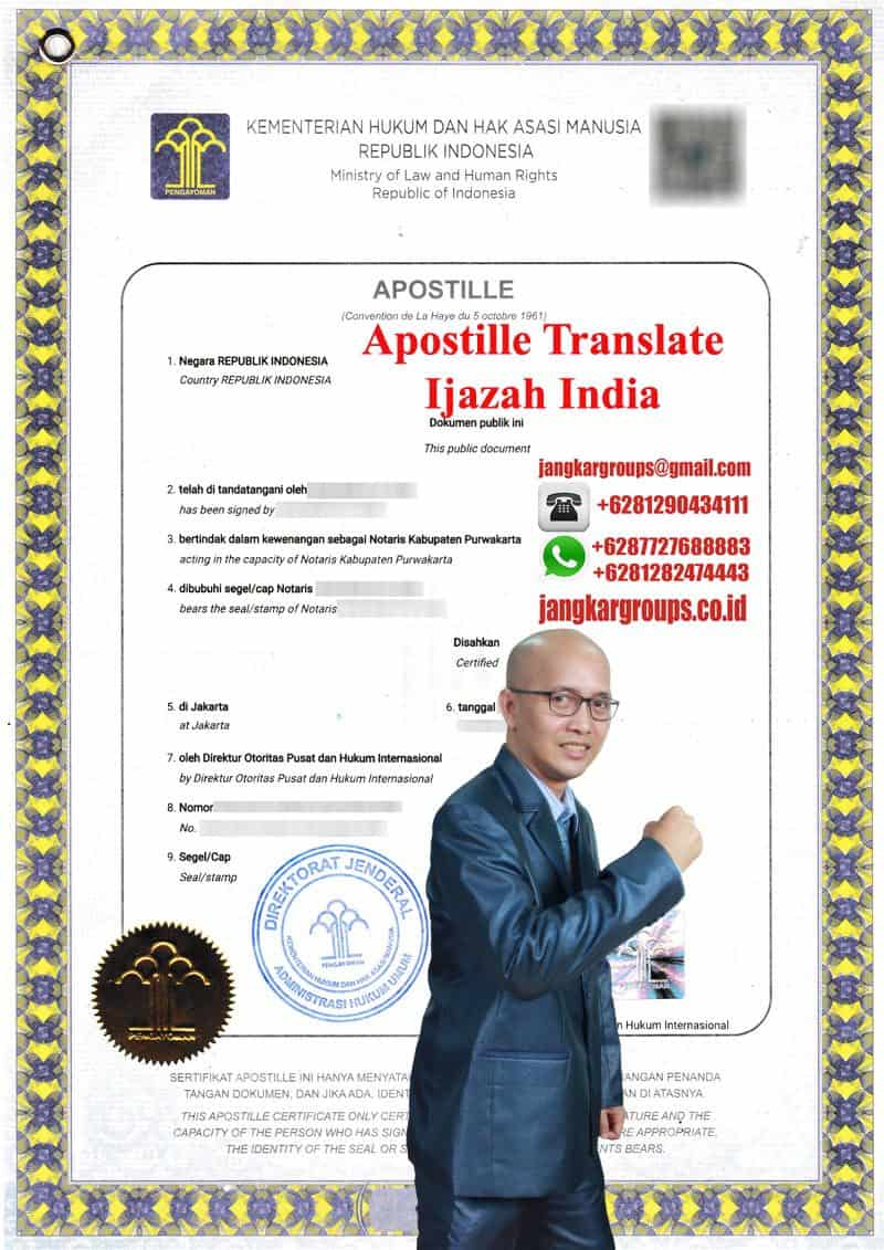 Contoh Apostille Translate Ijazah India