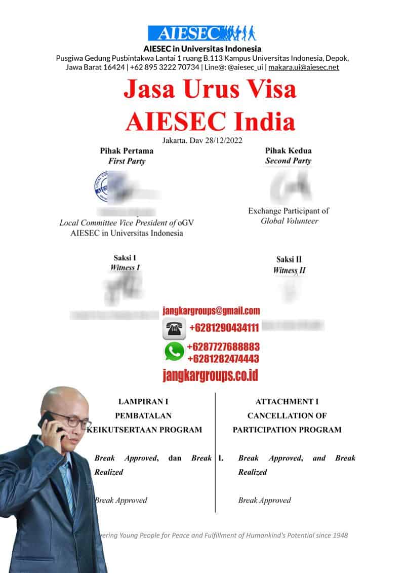 Contoh Kontrak AIESEC India