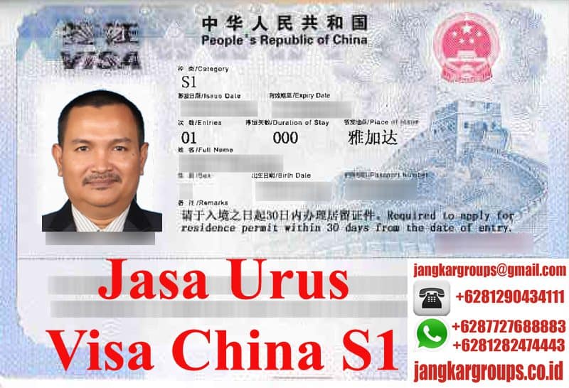 Contoh Visa China S1
